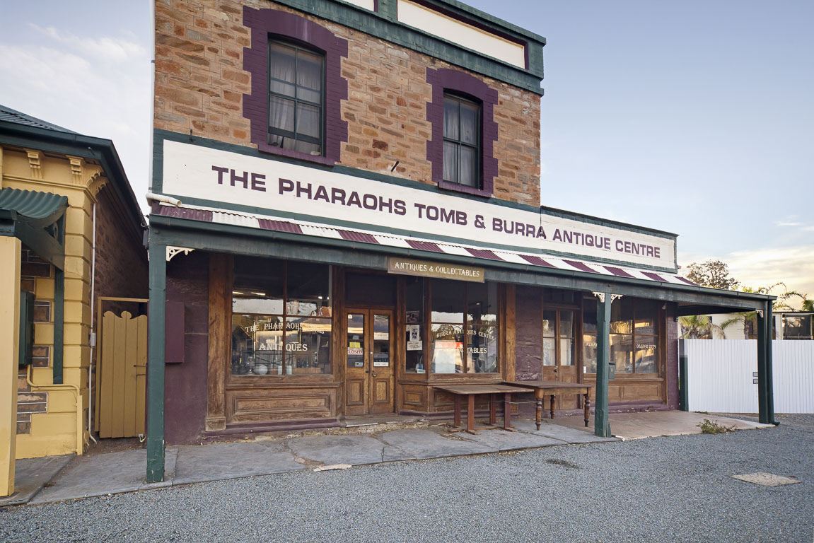 The Paradise Tomb and Burra Antiques shopfront